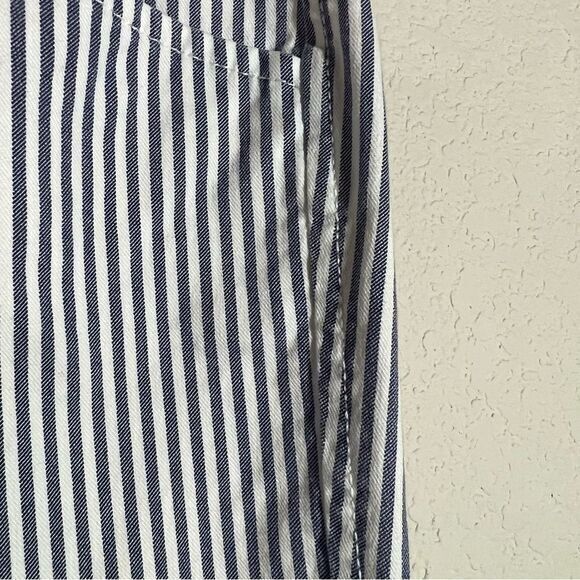 Old Navy Cropped Midi Wide Leg Pixie Pants Women's Size 6 Navy White Striped - Picture 6 of 8